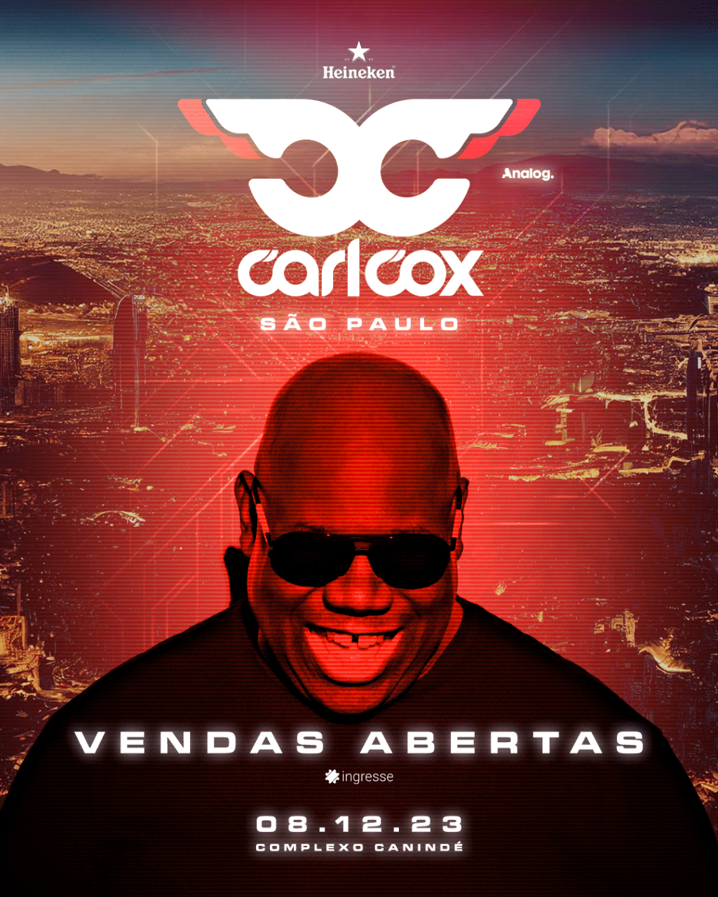 Carl Cox se apresenta no dia 8 de dezembro no Complexo&nbsp;Canindé