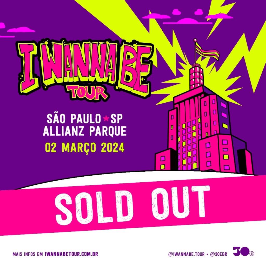 Ingressos para I Wanna Be Tour em São Paulo esgotam e restam poucos tíquetes nas outras&nbsp;capitais