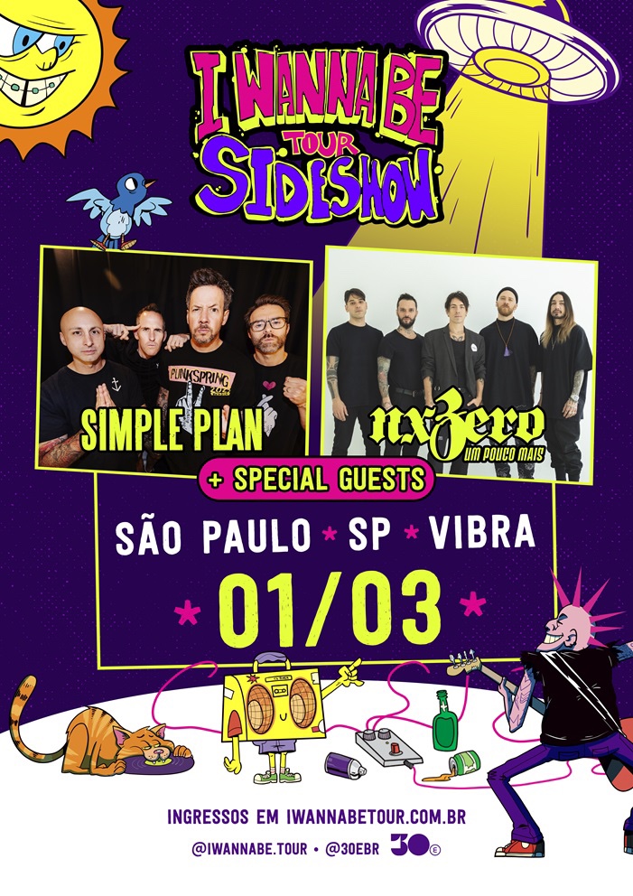 I Wanna Be Tour terá side show em São Paulo com Simple Plan e NX&nbsp;Zero