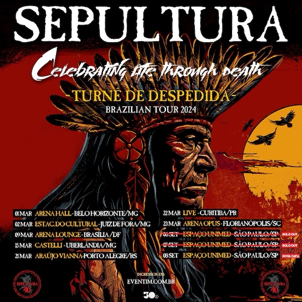 Sepultura esgota segundo show em São Paulo e abre nova data da tour de despedida “Celebrating life through death” na capital&nbsp;paulista