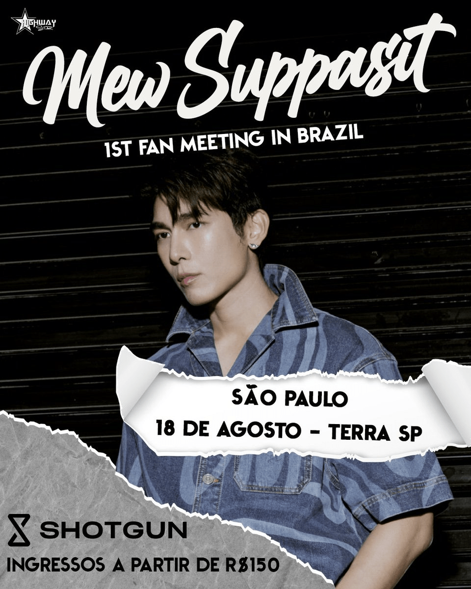 Astro tailandês de séries Boys Love, Mew Suppasit fará evento no&nbsp;Brasil