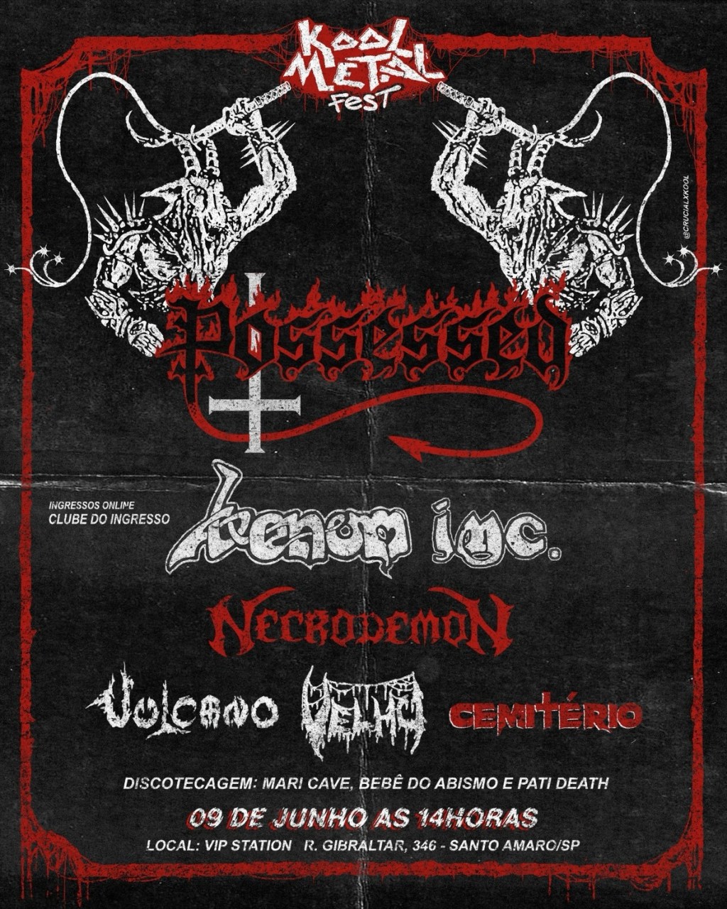 Kool Metal Fest: edição em junho terá lendas do metal mundial, Possessed e Venom&nbsp;Inc.