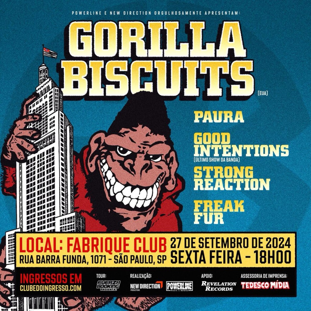 Gorilla Biscuits: show em São Paulo também terá bandas veteranas do hardcore&nbsp;nacional