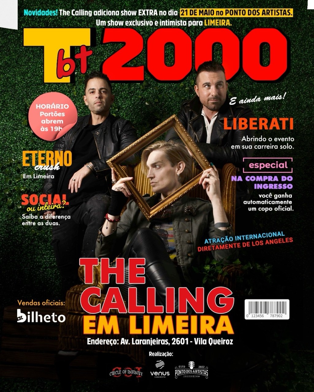 The Calling anuncia mais um show da extensa turnê brasileira; Banda americana faz show em Limeira no dia 21 de&nbsp;maio