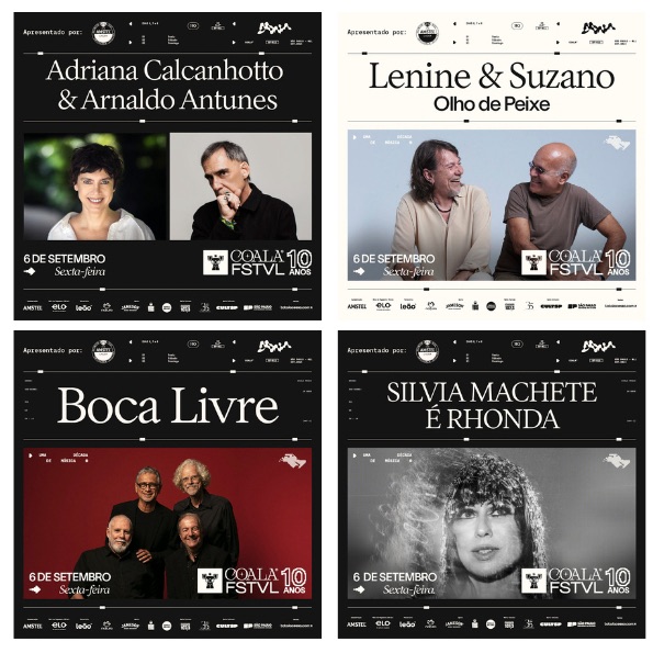 Coala Festival anuncia line-up completo de sexta-feira, com Adriana Calcanhotto e Arnaldo Antunes, Lenine e Suzano revivendo Olho de Peixe e&nbsp;mais