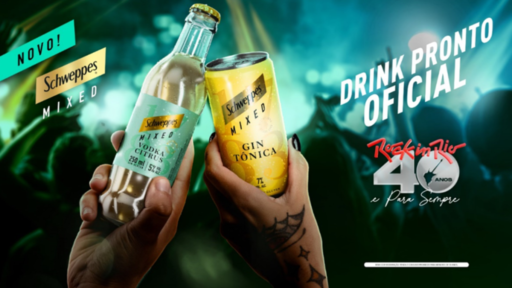 Schweppes Mixed faz história como o primeiro drink pronto para beber no Rock in Rio&nbsp;Brasil