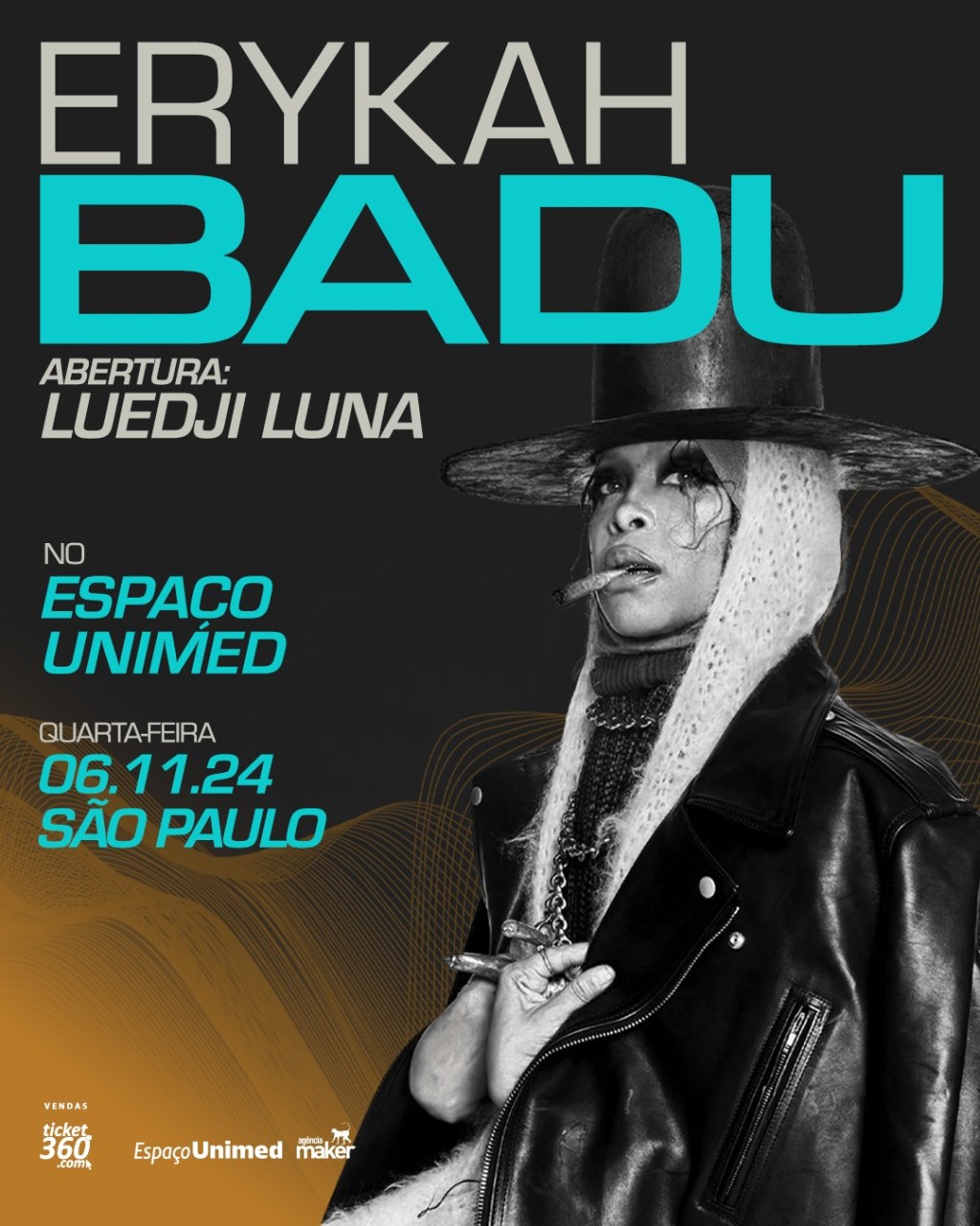 Erykah Badu, rainha do neo-soul, confirma apresentação única em São Paulo no dia 6 de novembro, no Espaço&nbsp;Unimed