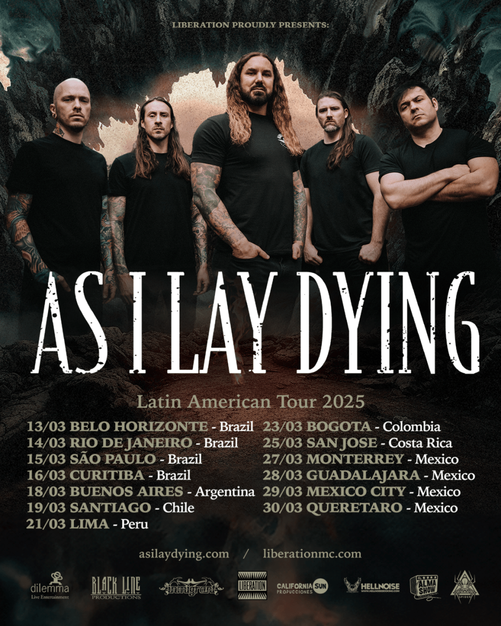 As I Lay Dying, ícone do metalcore mundial, retorna ao Brasil em março de&nbsp;2025