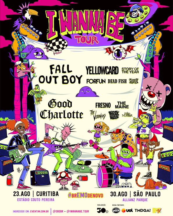 I Wanna Be Tour anuncia line-up com Fall Out Boy, Good Charlotte, Yellowcard, Forfun, entre outros nomes em sua segunda&nbsp;edição