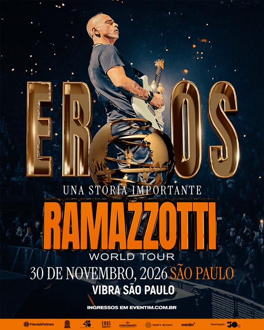 Eros Ramazzotti inclui o Brasil na rota de sua turnê mundial UNA STORIA&nbsp;IMPORTANTE
