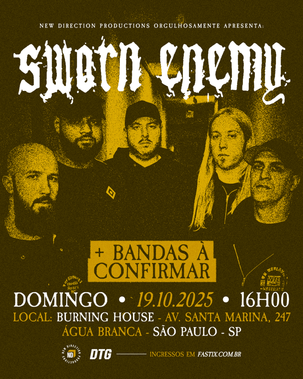 Sworn Enemy traz seu hardcore/metal pela primeira vez ao&nbsp;Brasil