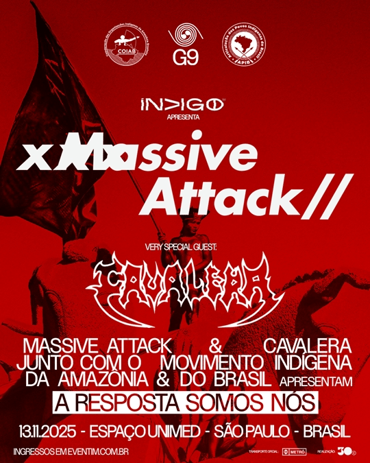Massive Attack e Cavalera em São Paulo tem ingressos à venda a partir desta terça-feira (16), às&nbsp;12h