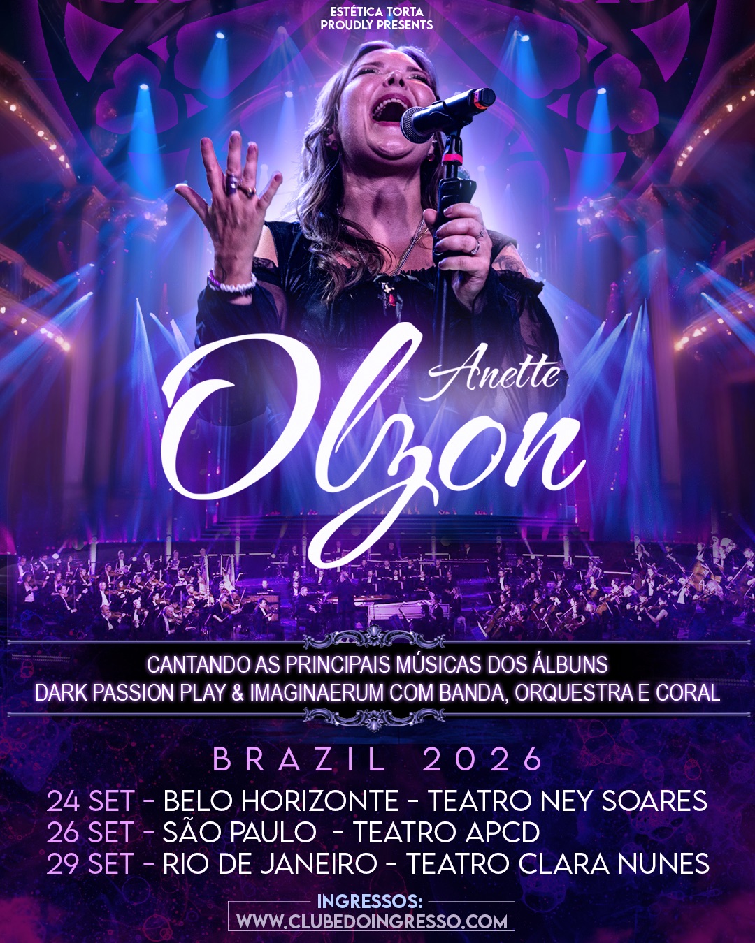 Anette Olzon anuncia turnê inédita no Brasil ao lado de orquestra