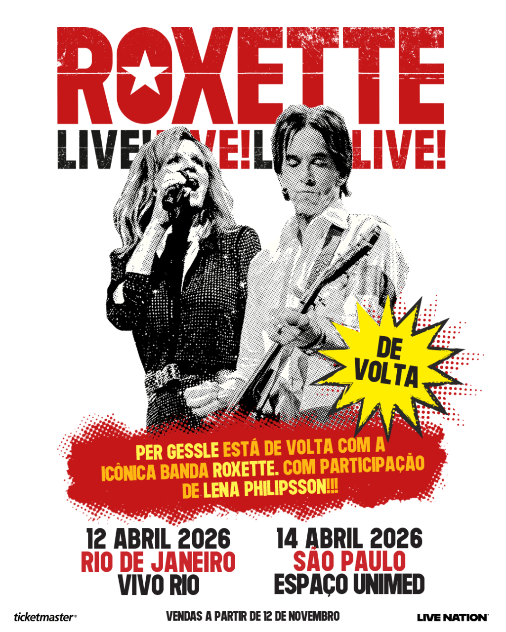 Roxette anuncia shows no Brasil em&nbsp;2026