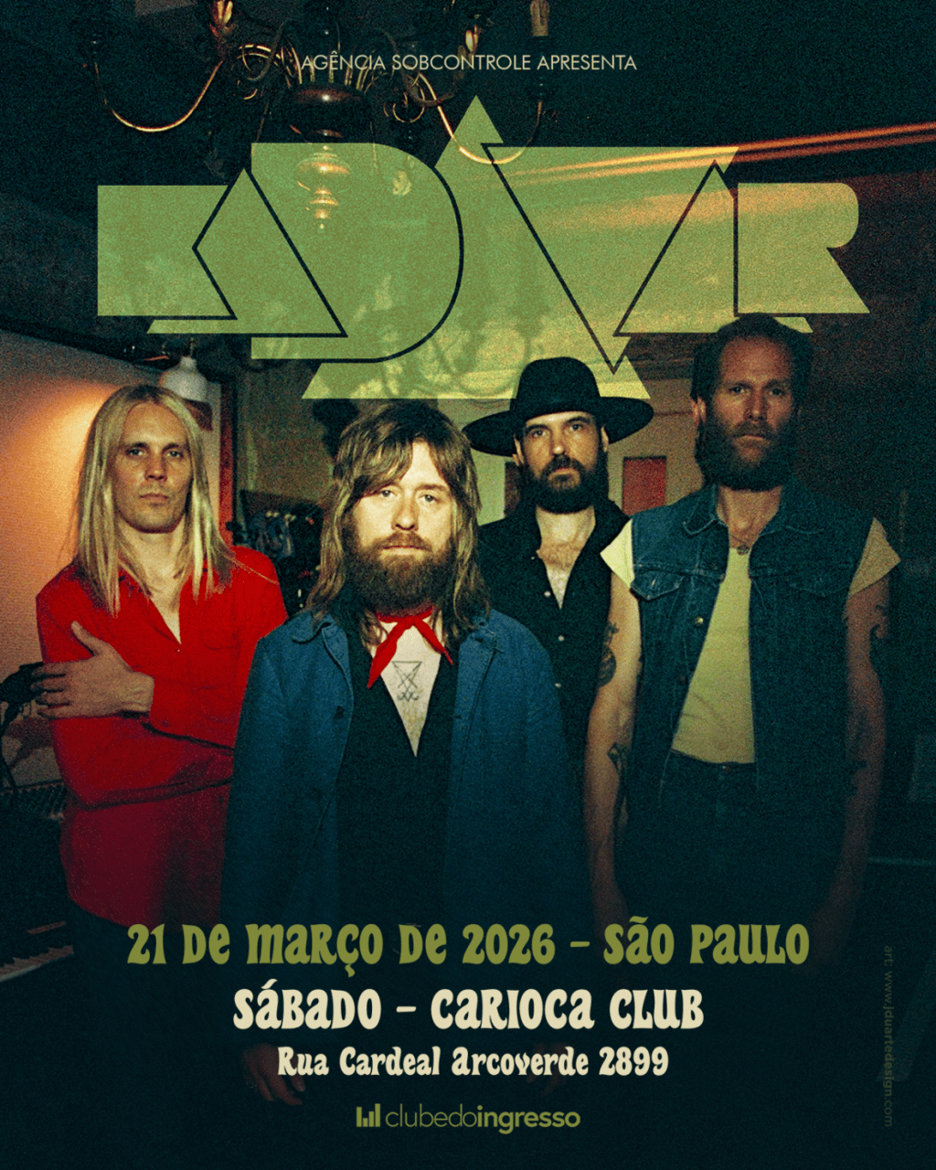 Kadavar volta a São Paulo em março de 2026 com turnê do novo álbum