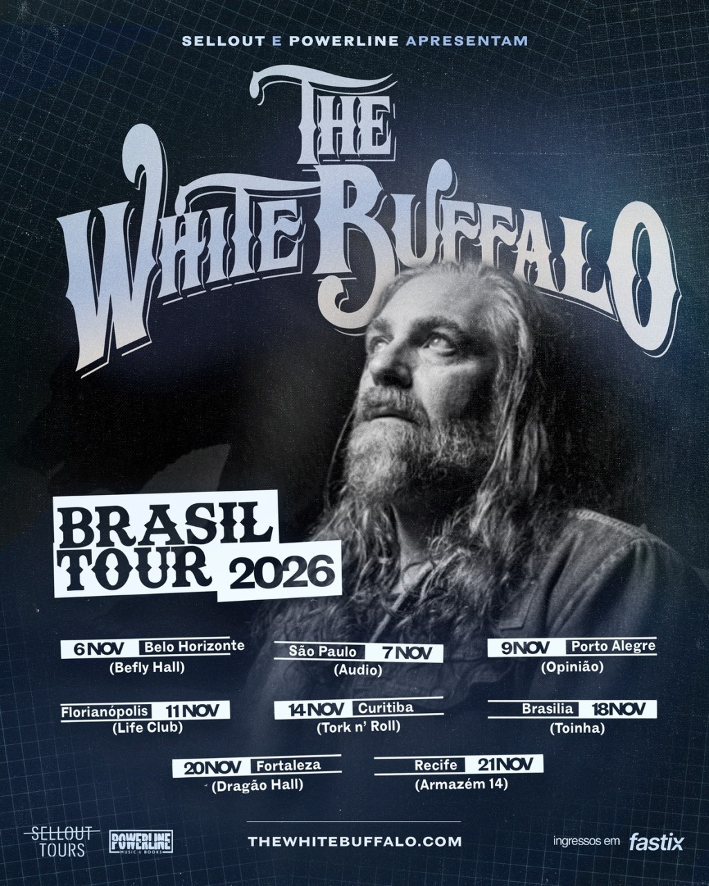 The White Buffalo retorna ao Brasil em novembro de 2026 com oito&nbsp;shows