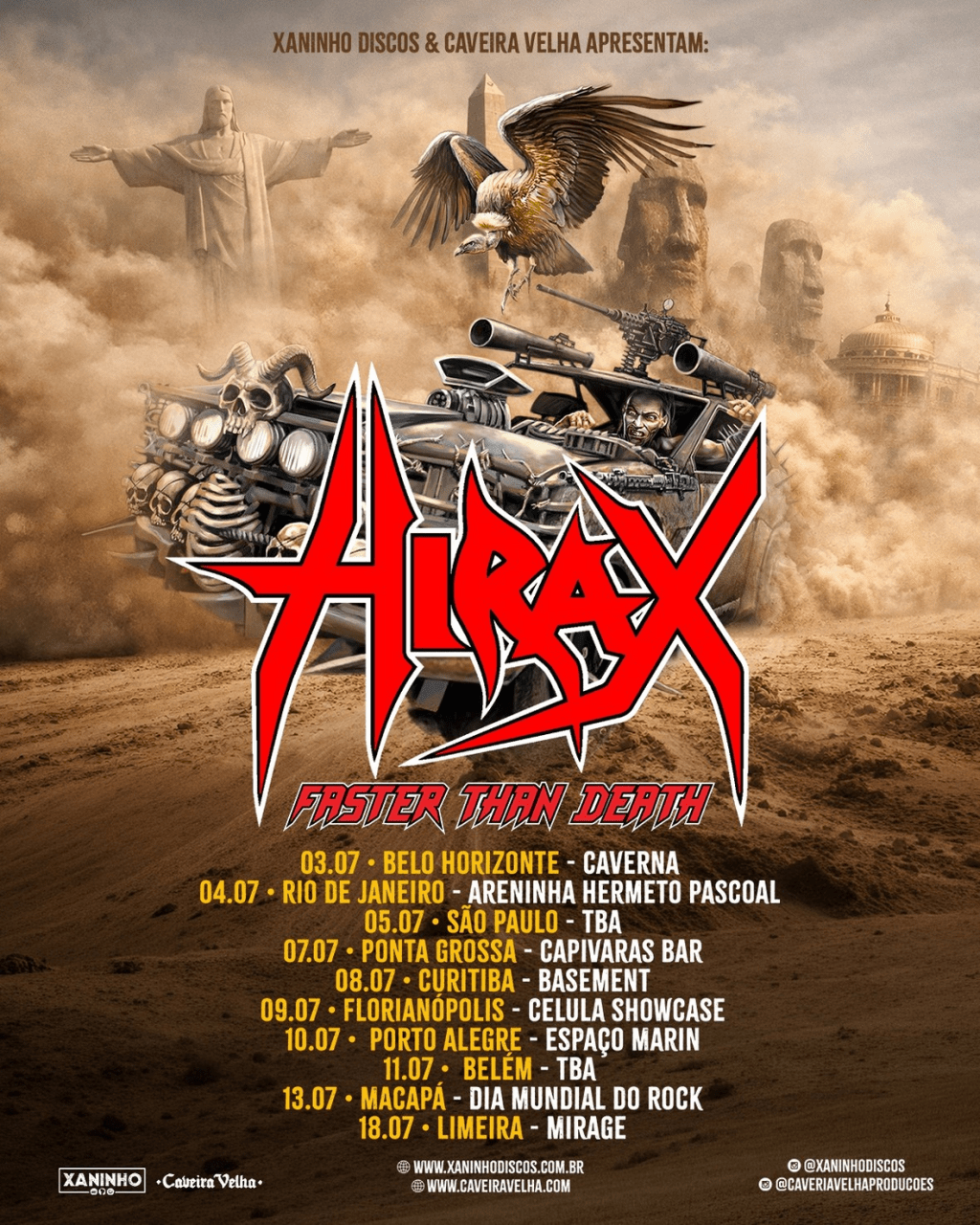 Hirax, pioneiro do thrash metal californiano, volta ao Brasil em&nbsp;julho