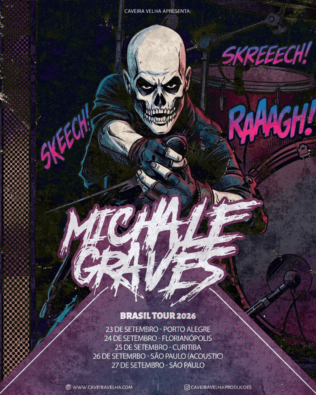 Michale Graves, a voz do horror punk e do Misfits, retorna ao Brasil para 5&nbsp;shows
