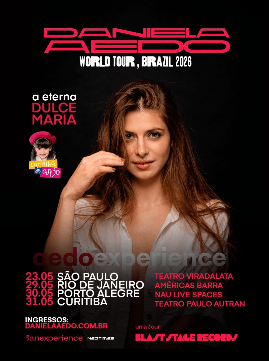 Daniela Aedo amplia passagem pelo Brasil e anuncia Aedo Experience em quatro&nbsp;cidades