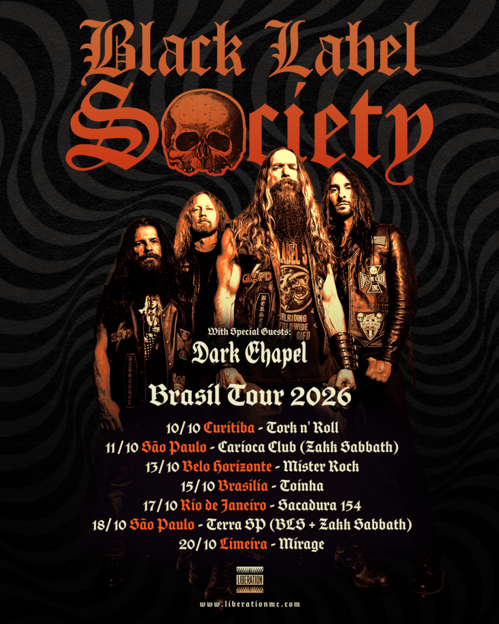 Zakk Sabbath entra no show do Black Label Society em São Paulo (18/10); Dark Chapel abre turnê&nbsp;brasileira