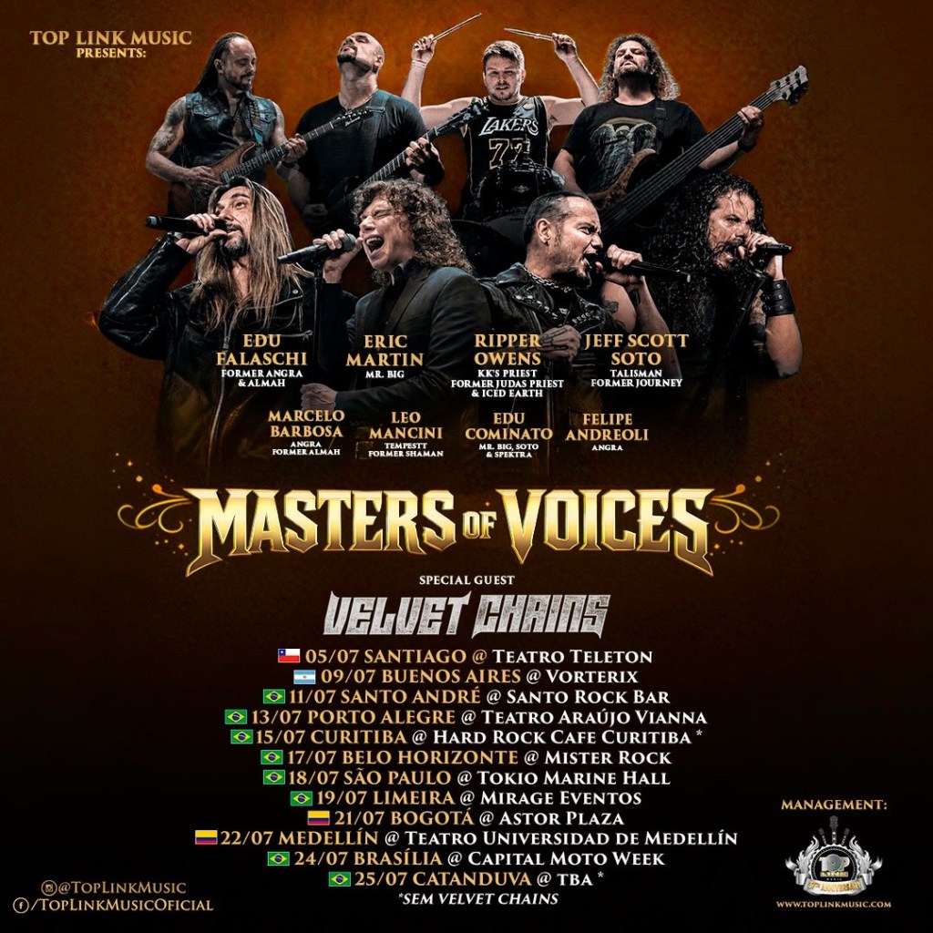 Masters of Voices reúne quatro gerações do rock e heavy metal em espetáculo raro na América do Sul e no Brasil no mês de&nbsp;julho