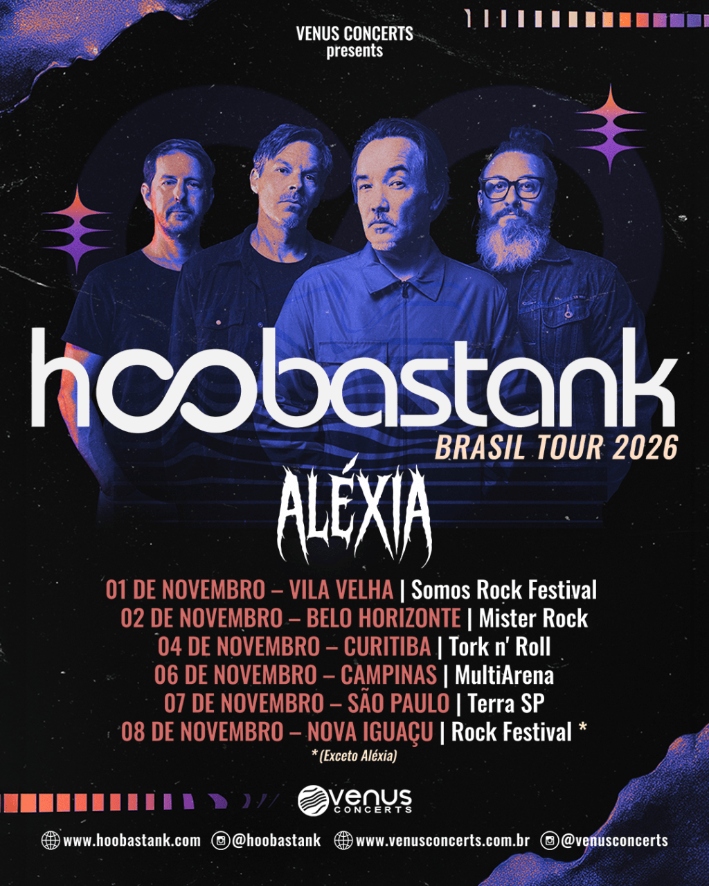 Hoobastank, fenômeno mundial do rock anos 2000, volta ao Brasil para 6&nbsp;shows