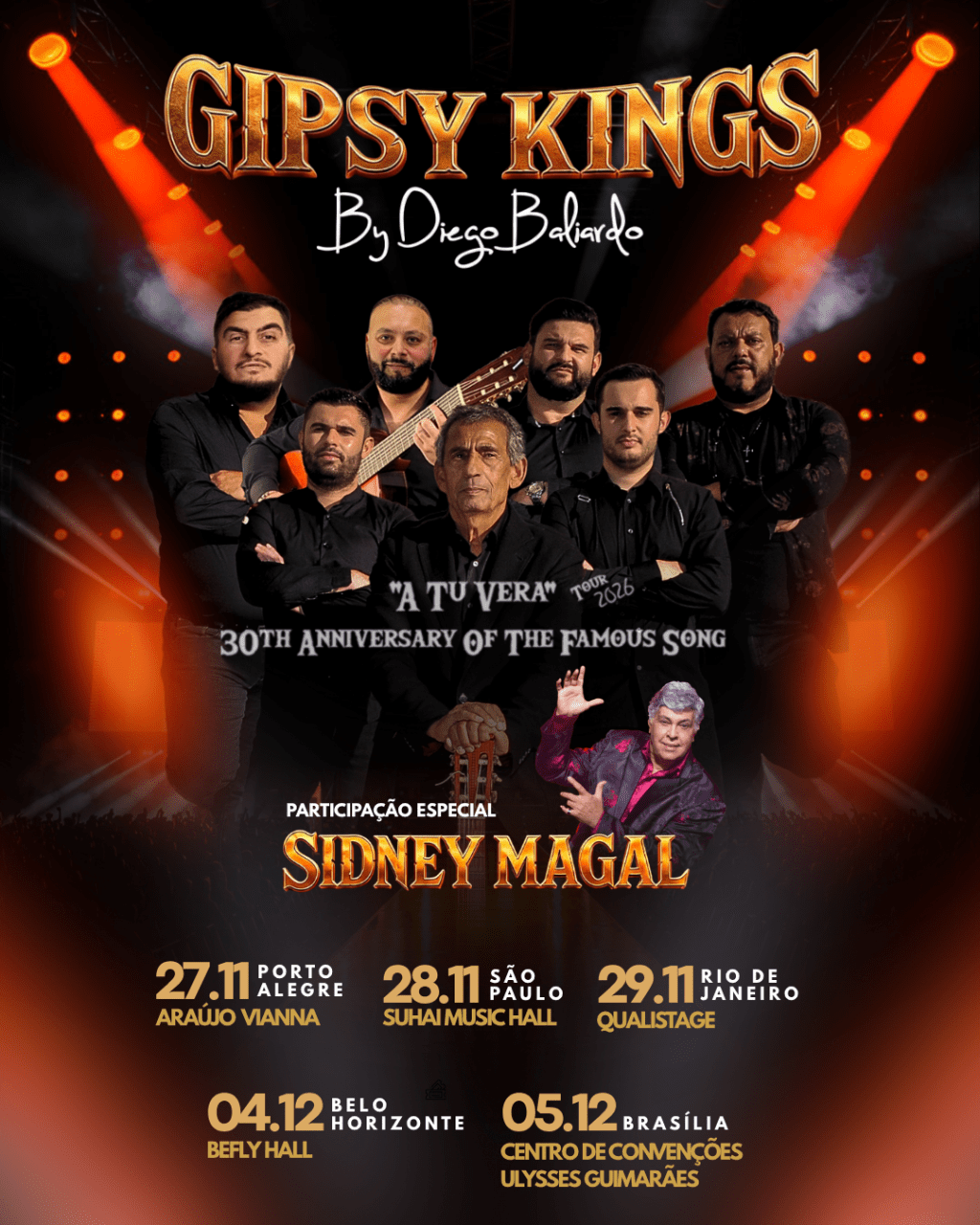 GIPSY KINGS® by Diego Baliardo e Sidney Magal apresentam turnê inédita e imperdível pelo&nbsp;Brasil