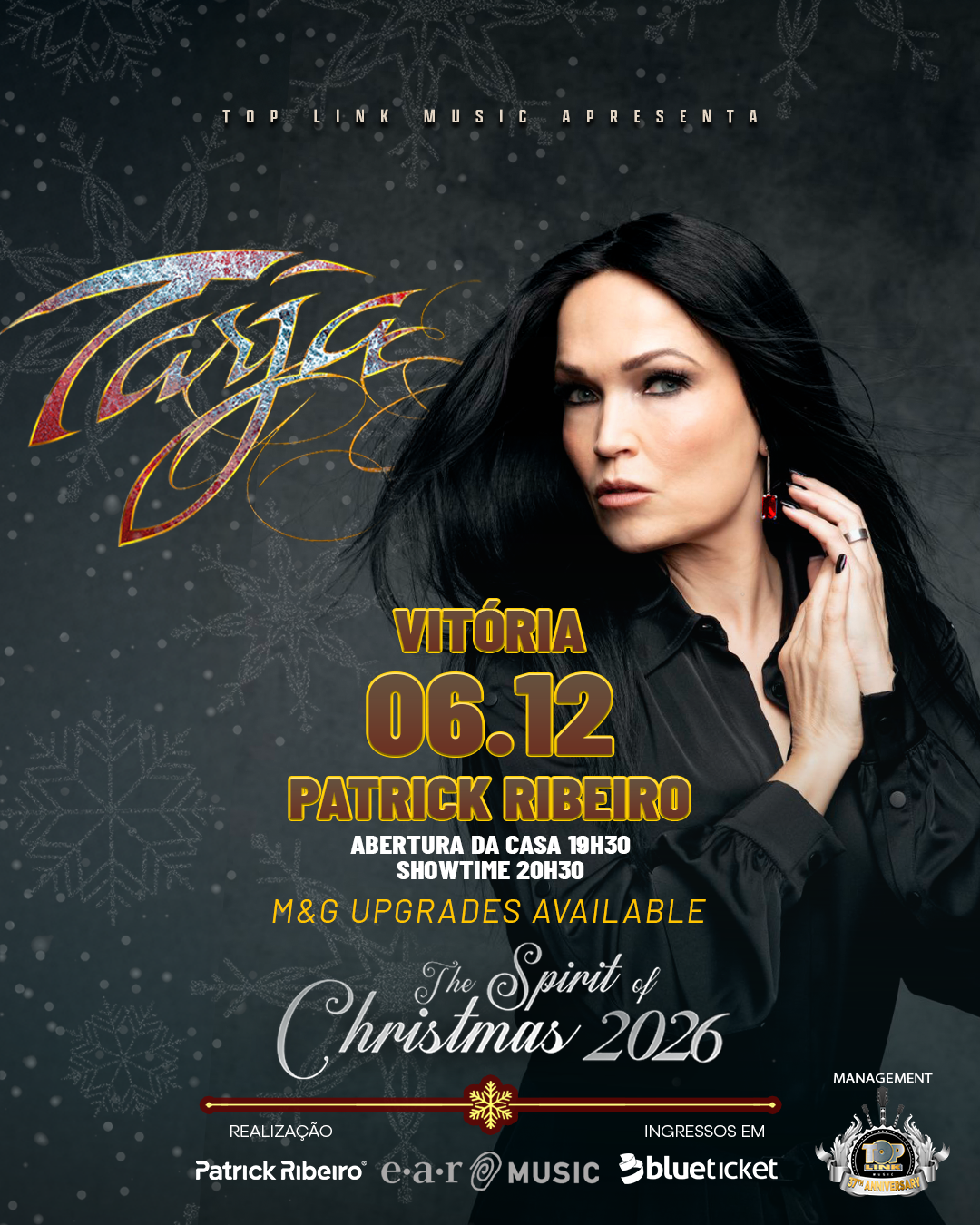 O Natal sombrio de Tarja Turunen chega a Vitória em 6 de dezembro de 2026