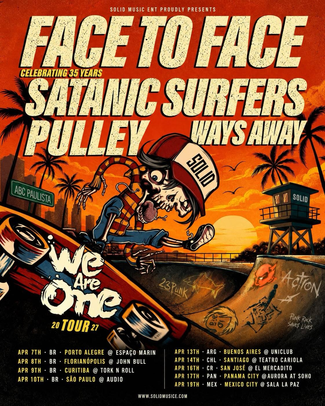 Face to Face celebra 35 anos de carreira na We Are One Tour 2027
